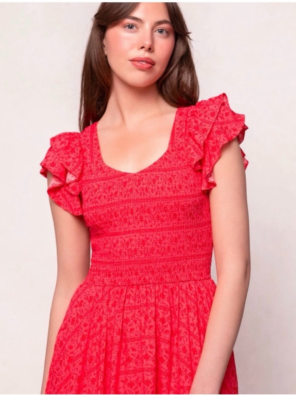Ivy City Co Hattie Dress in Crimson Pink S EUC
